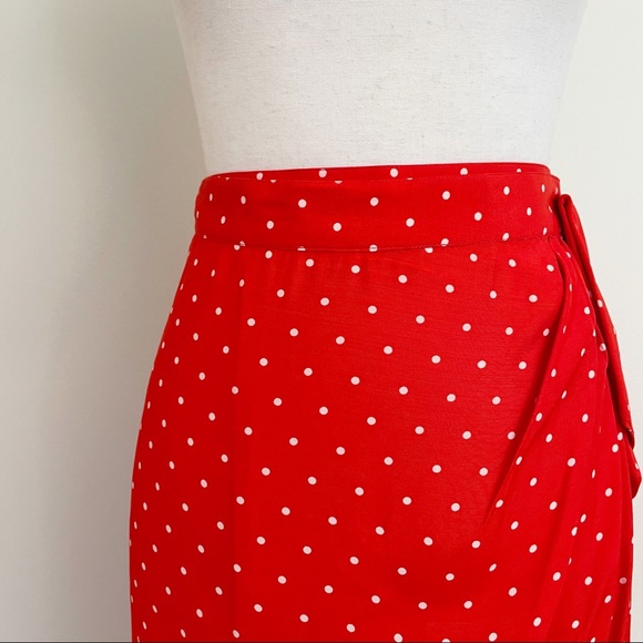 Vintage 80s Polka Dot Wrap Sarong Skirt - Picture 5 of 9